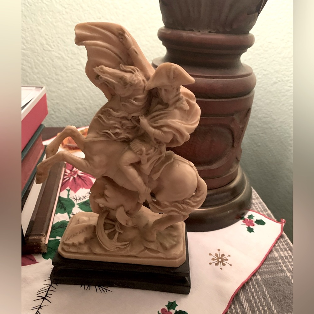 Vintage Italy sculpture Napoleon ivory alabaster bust